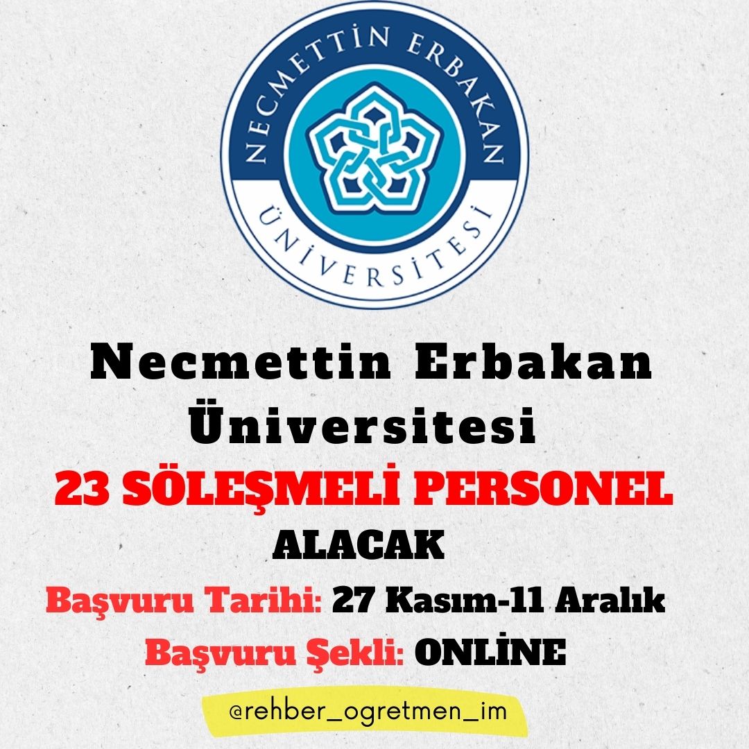 Necmettin Erbakan Üniversitesi 23 Personel Alacak